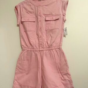 Pink Button-Up Romper